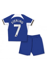 Fotbalové Dres Chelsea Raheem Sterling #7 Dětské Domácí Oblečení 2023-24 Krátký Rukáv (+ trenýrky)